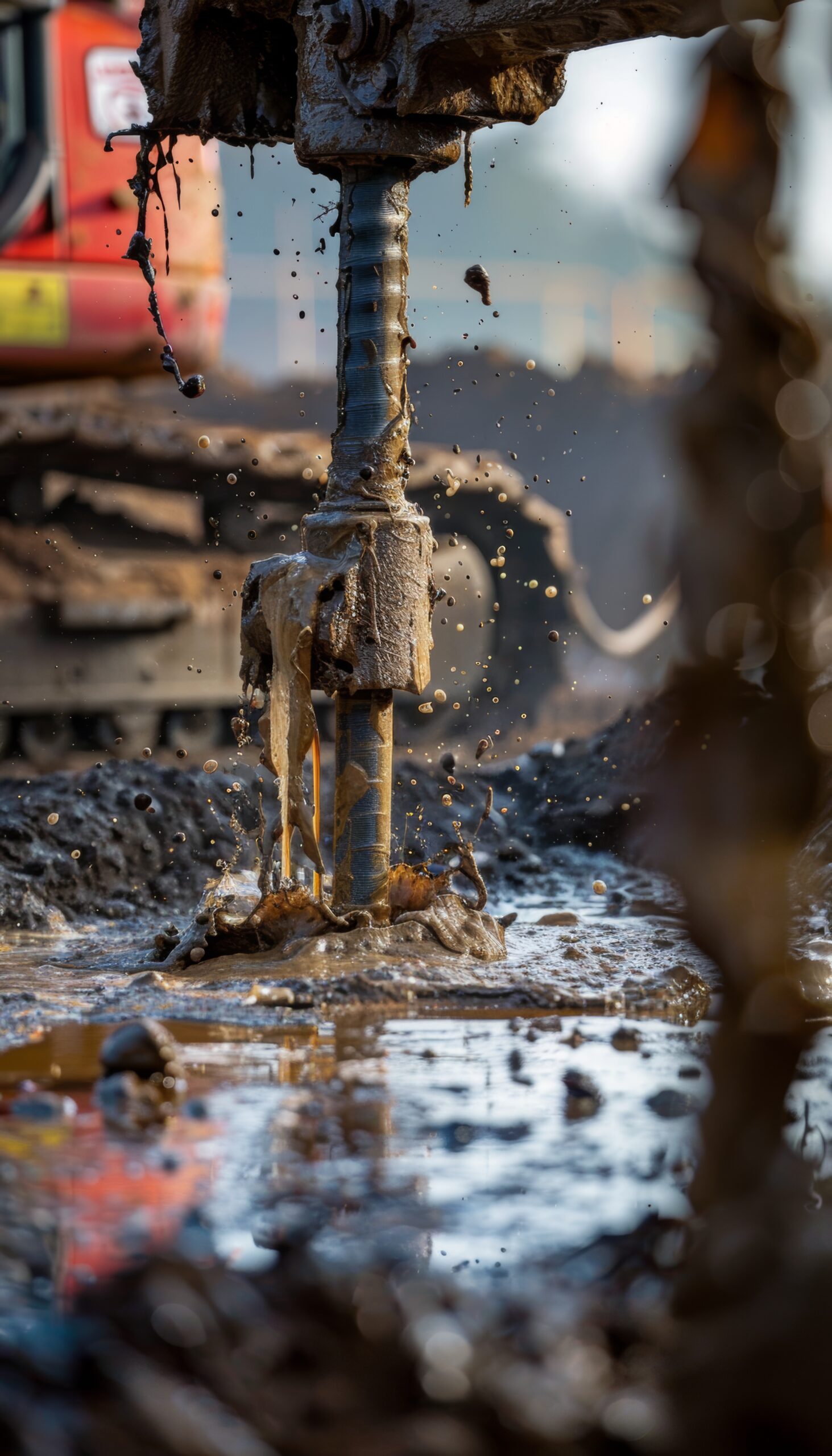 striking-hdd-site-image-featuring-drill-rod-bentonite-slurry-within-construction-setting